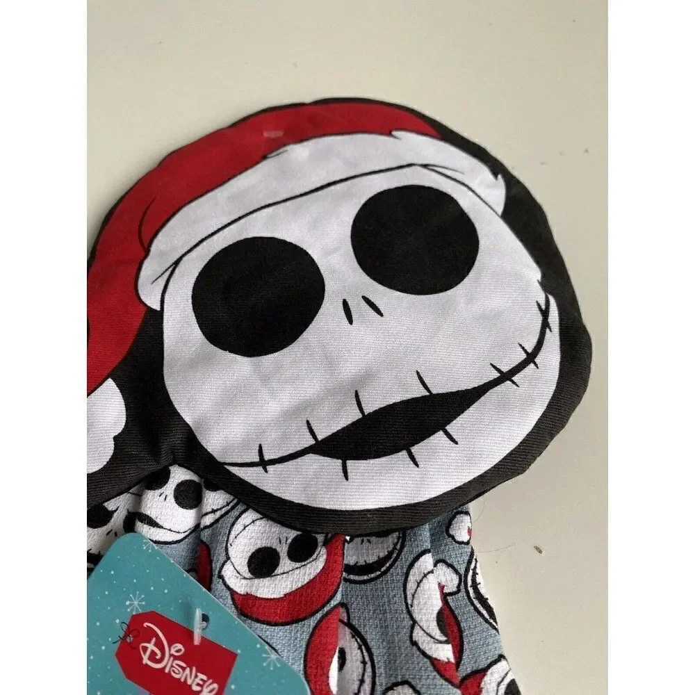 Disney Nightmare Before Christmas Hanging Kitchen Towel Jack‎ Santa Hat NEW